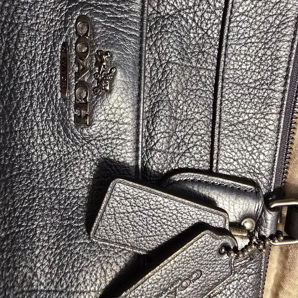 Coach Navy Blue Leather Satchel - Picture 8 of 9